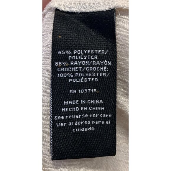 Zac & Rachel Woman Plus Size Tunic Top 2X Crochet Yoke Blouse Beige Blouse New - Picture 10 of 11